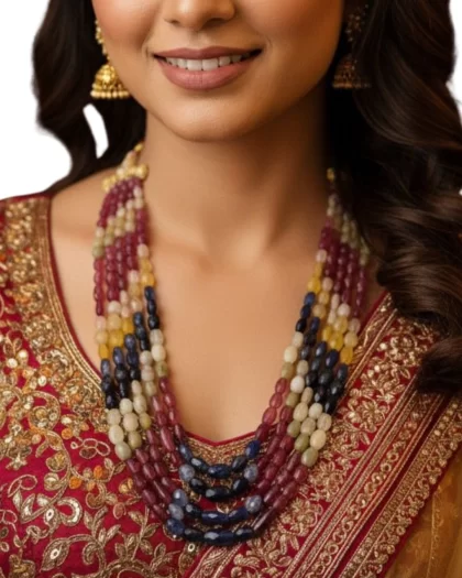 Mania-Shaped Multi-Precious Stone